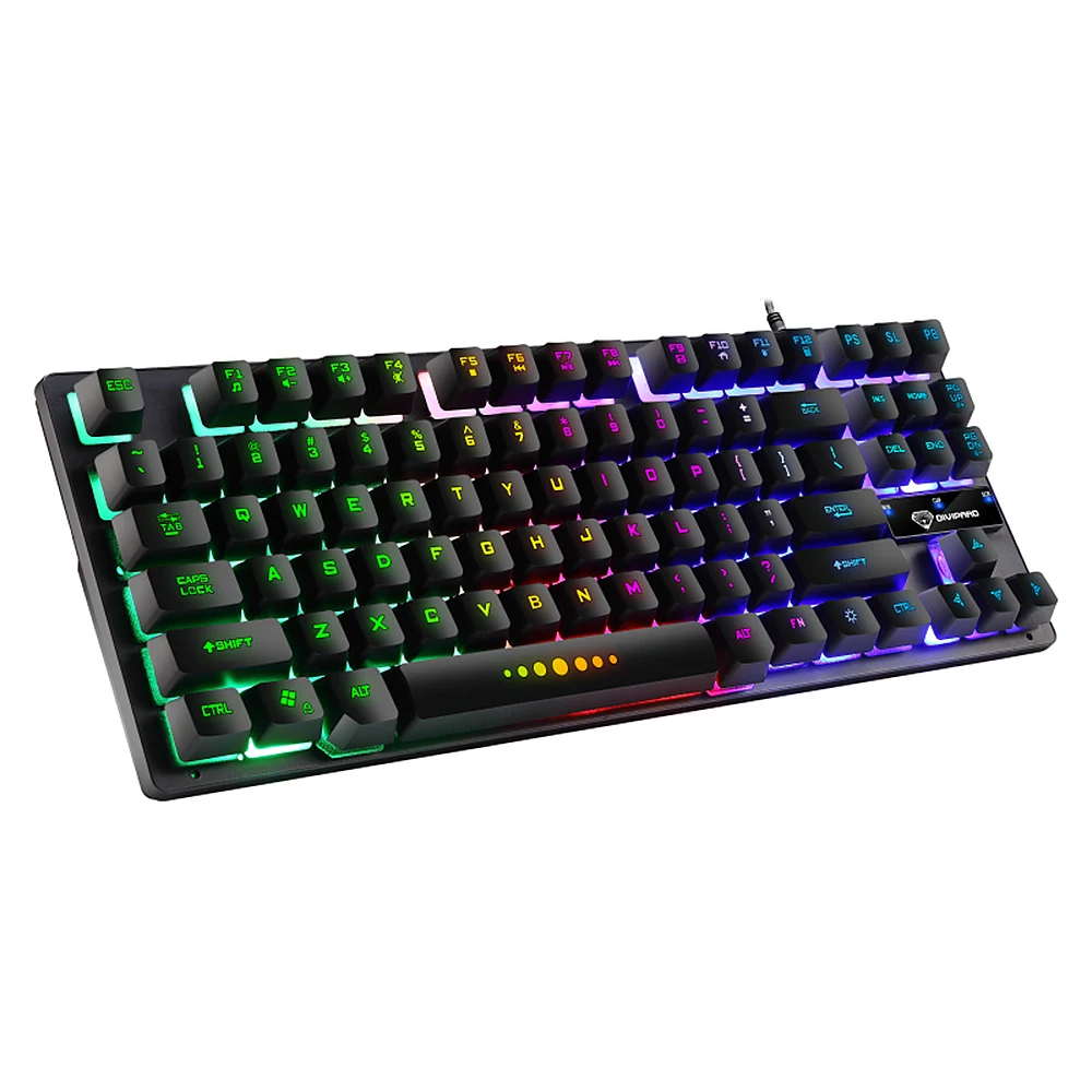 GK-10 87 Teclas Impermeável USB Wired Keyboard Teclado para Jogos Colorido luz de fundo do Teclado Ergonômico com Fio Teclado para Jogos
