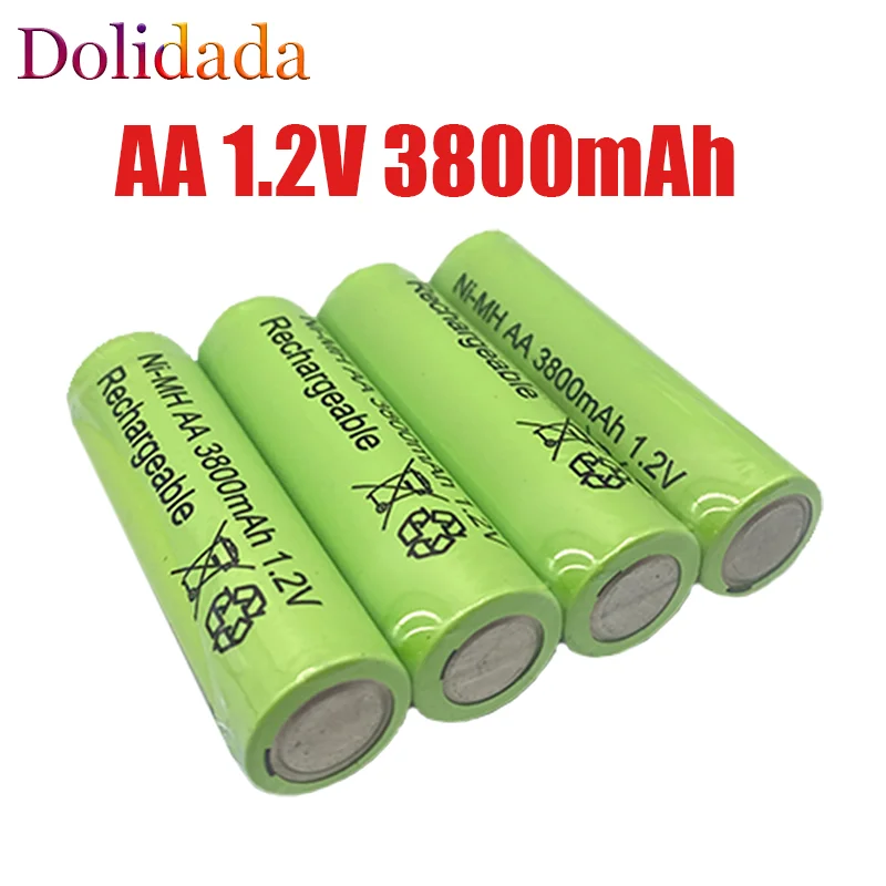 AA Bateria 100% Original 1,2 V, Bateria AA 3800 MAH Ni MH, Pode Ser Usado para DIODO emissor de luz, MP3 Lâmpada, um Microfone de Brinquedo Ca