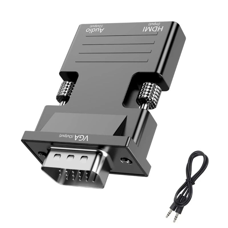 Ao Conversor de VGA Com 3,5 mm Para PC Portátil Monitor de TV Projetor