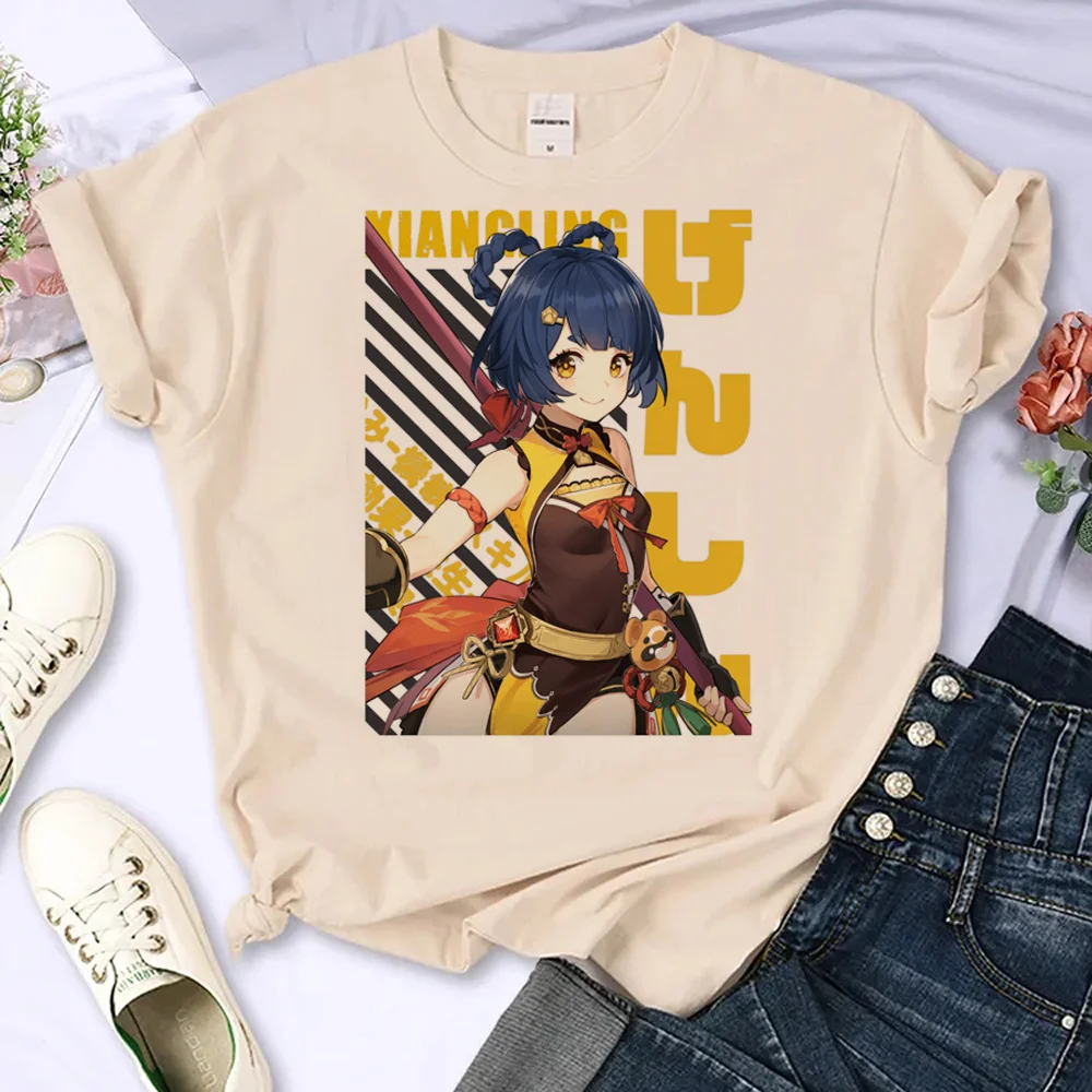 Genshin Impacto tshirt mulheres de verão gráfico t-shirts menina designer Japonês de mangá roupas