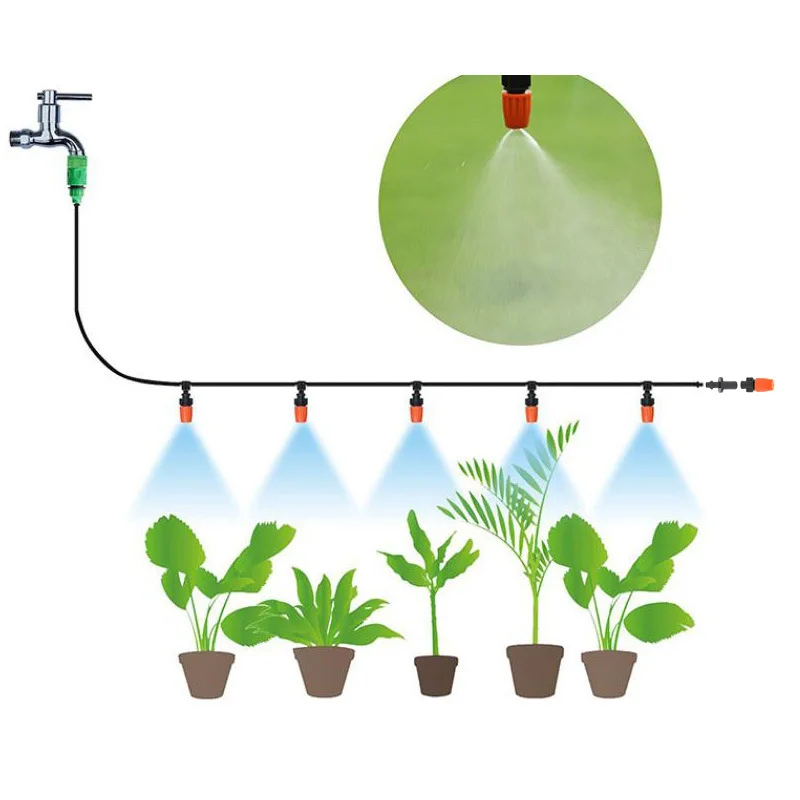 5 M-40 M de Mangueira de Gotejamento kit de Pulverização de Atomizar o Sistema de Irrigação de Plantas de Rega Conjunto de 360 Graus Ajustável Gotejadores Para a Irrigação de Jardim