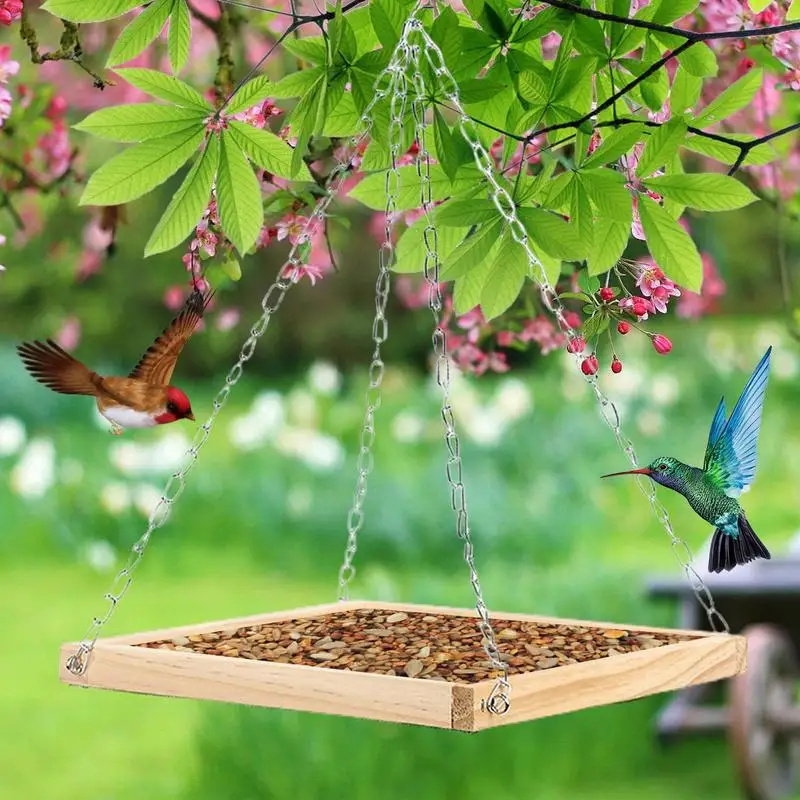 De Madeira Alimentador Do Pássaro De Alta Qualidade Pássaro Alimentadores Com Grande Capacidade Durável Aves Bandeja De Alimentação Para O Jardim E Para A Alimentação De Aves Selvagens