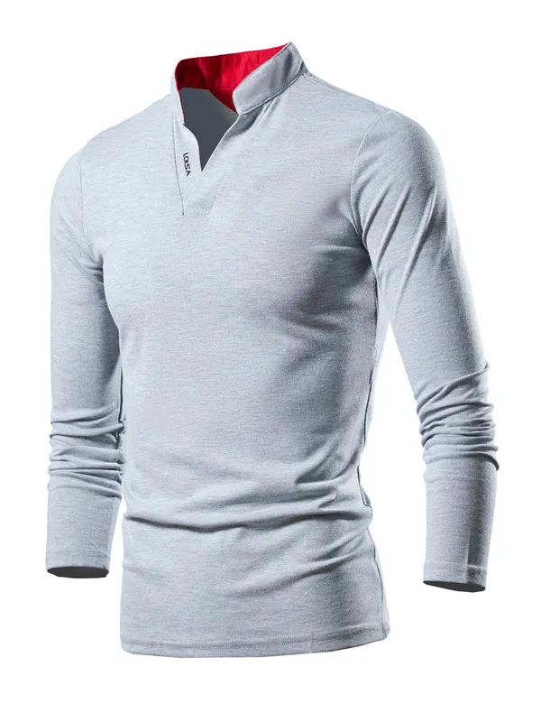 2023 Novos Homens de Camisa de Polo de Negócios informais Tops Sólido Polo Camisas de Mens Polo de Manga Longa Homme Moda coreana Slim Lapela Tee 7XL