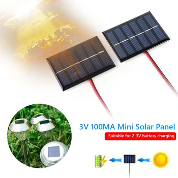 0.3 W 5V Solar Epóxi Painel de Polysilicon Placa com Fio Mini Sistema Solar DIY Módulo de Bateria Carregador de Energia Solar Brinquedos Novos Quente