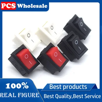 1 Pcs Mini Interruptor de Balancim KCD1,ON/OFF,Equipamentos Elétricos,2 pinos,2 Posição,15*21mm,6A 250VAC/10A 125VAC,Vermelho,preto,branco