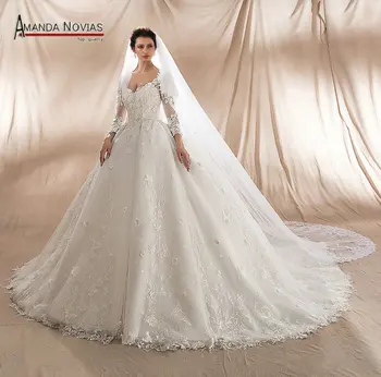 100% Fotos Reais Do Vestido De Casamento De Fábrica Personalizada Feita De Luxo Vestido De Noiva Novo