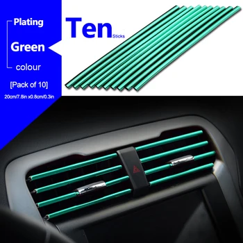 10pcs/set 20cm General Motors do Condicionador de Ar de Exportação Faixa Decorativa em forma de U Brilhante Tira Decoração do Interior do Carro Acessórios