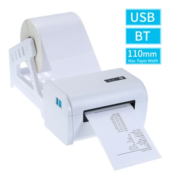 110mm BT Etiqueta de Envio a Impressora com Suporte Cabo USB de Alta Velocidade Térmica Direta Impressora de Recibo de Etiqueta Criador de Etiqueta de código de Barras