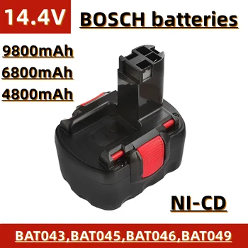 14,4 V elétrica da mão da broca bateria 4800mAh~9800mAh, para ferramentas Bosch BAT043 BAT045 BAT046 BAT049 BAT120, etc