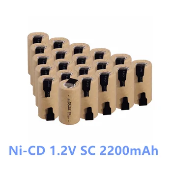 2-20pcs chave de Fenda Elétrica da Broca de SC Pilhas De 1,2 V 2200mah Sub C Ni-Cd Recarregável Bateria Com o Guia da Ferramenta de Poder de NiCd SUBC Células
