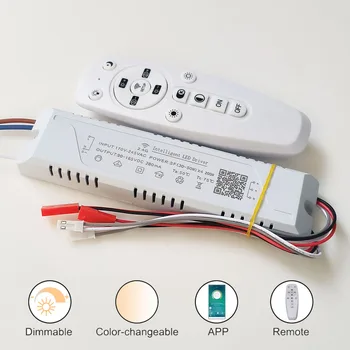 2.4 G Intelligent driver de LED controle remoto fonte de alimentação de escurecimento e cor-mutável transformador de ligar para o DIODO emissor de fita (de 20 a 40-60W)X4