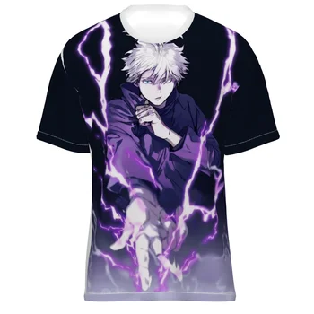 2022 moda Verão T-shirt masculina 3d popular de anime Japonês Gojo Satojing oversized T-shirt dos homens de roupas Anime T-shirt superior lar