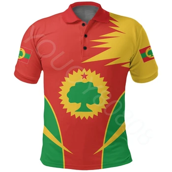 2023 Africana Zona de Impressão de Manga Curta, Camisa de Polo Superior Nacional de Tigray Aumento Brasão de Armas Camisa de Polo de Roupas masculinas