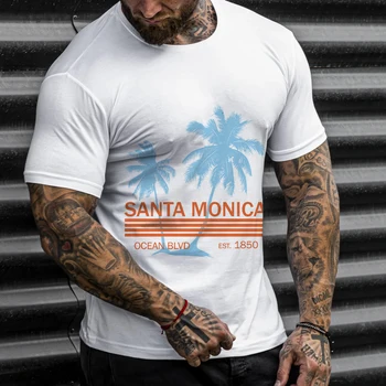2023 Refrescante 3D de Coco Imprimir T-shirt dos Homens O pescoço Havaiano de Manga Curta Streetwear Hip Hop Oversized T-shirt 5XL Verão Novo