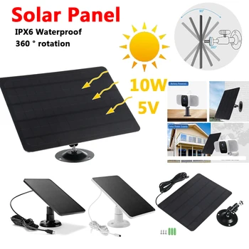 20W 5V Painéis de energia Solar Portátil Micro USB Carregador Solar Impermeável do Banco do Poder de 360° Ajustável Suporte de Câmera de Segurança Fonte de Alimentação
