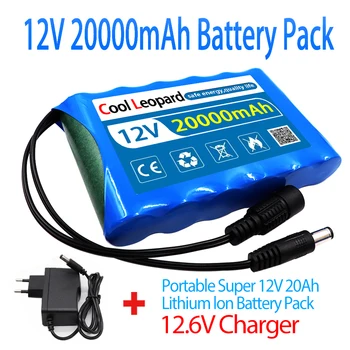 3S2P Portátil 18650 bateria 12V 20Ah bateria Recarregável Li-Ion Bateria,Para 12,6 V o Monitor da Câmara DC CCTV de Substituição de Bateria de Iões de Lítio