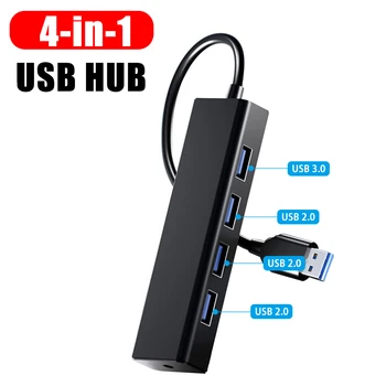 4 em 1 HUB USB Portátil de 4 Portas USB 3.0 2.0 Divisor de OTG Hub Leitor de Cartão Multifuncional Extender o Divisor para Teclado Fã da Lâmpada