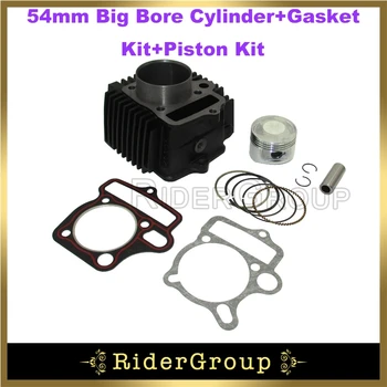 54mm Grande Furo do Cilindro+Gaxeta+Kit de Pistão Para 125cc Kart Poço Moto ATV Quad Peças