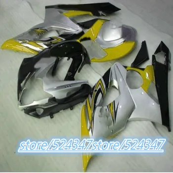 ABS, injeção branco blk amarelo carenagens kit para SUZUKI K5 GSXR1000 05-06 100%apto para SUZUKI GSXR1000 2005-2006 K5 carroçaria