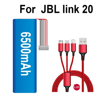 Bateria de alta capacidade 6500mAh P763098 01A Bateria de Substituição Para JBL Link de 20 Acumulator Baterias de 6 Plugue do Fio+cabo USB+kit de ferramentas