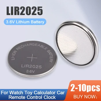 Bateria recarregável LIR2025 Substitui LIR 2025 CR2025 ML2025 3,6 V Bateria de Lítio Para o Relógio chave do Carro de Controle Remoto Célula de Botão