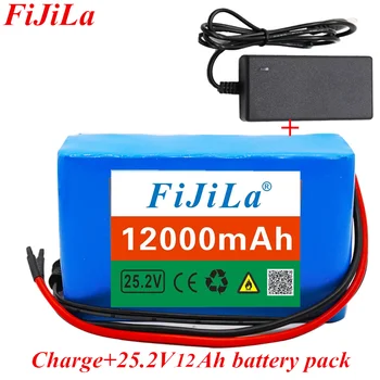 Batterie de lítio-íon 6s2p 24V, 18650 ah, 25.2 mAh, 12000mAh, avec BMS intégré et são imagens carregadas inclus
