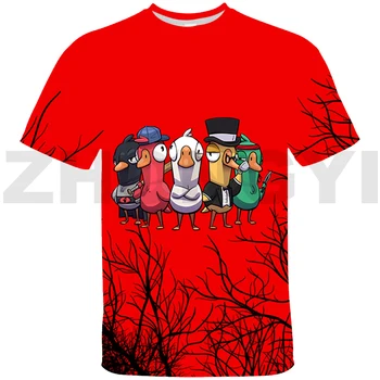Casual Harajuku Ganso, Ganso, Pato 3D T-shirt das Mulheres Anime Bonito Camisa de Homens Vintage T-Shirt Criança Cartoon Gráfica Tees Manga Curta