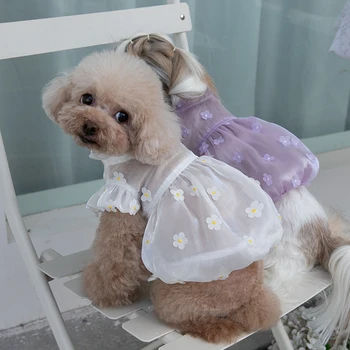 Cão Vestido Bonito Da Menina Roupas De Cachorro De Estimação De Vestuário Do Casamento Vestido De Traje De Vestuário Yorkie Da Pomerânia Bichon Maltês Saia Do Poodle
