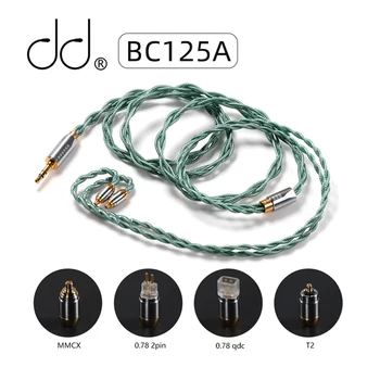 DD ddHiFi BC125A (Ar Oceano) OCC Aparelhagem hi-fi, Cabo de Fone de ouvido Estéreo de 3.5 mm Plug, MMCX, DE 0,78, QDC e T2 Conector