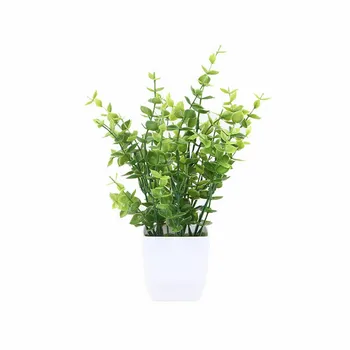 Falso Plantas em Vasos de Plantas Artificiais No Pote Verde Bonsai Com Redondo Branco Cascata de Flores Decorações para festa de Casamento