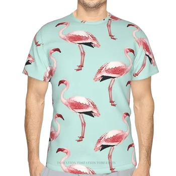 Flamingo Verde Vermelho de Impressão 3D do Poliéster do T-shirt Homens Mulheres Ginásio de Manga Curta Camiseta Harajuku Streetwear de grandes dimensões Tops