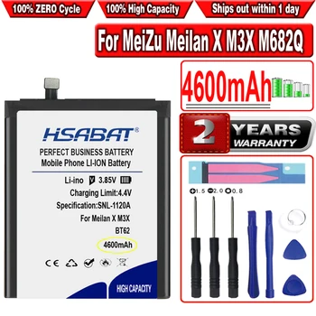 HSABAT 4600mAh BT62 Bateria para o MeiZu M3X, M3X Dual SIM, M3X Dual SIM TD-LTE, M682Q, para Meilan X