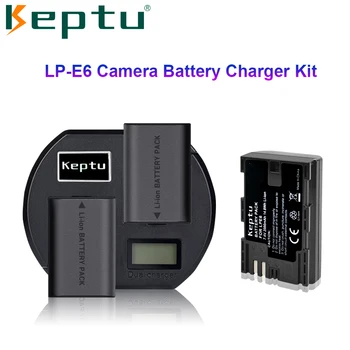 KEPTU 2000mAh LP-E6 LPE6 E6N Bateria da Câmera e LCD Duplo Carregador Para Canon EOS 5DS R 5D Mark II 5D Mark III 6D 7D 70 80D