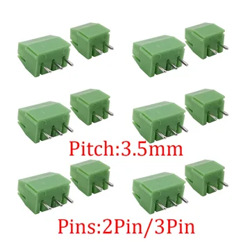 KF350 de 3,5 mm passo 2 pinos 3 de Parafuso do PWB Bloco Terminal Conector de 3,5 mm Reta Pin Spliceable Plug-in de Terminais de Parafuso Conector