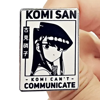 Komi-san Anime Komi, não Pode Comunicar-se Pin Esmalte Broche de Metal de Liga Emblemas distintivos de Lapela Broches para Mochilas, Acessórios de Jóias