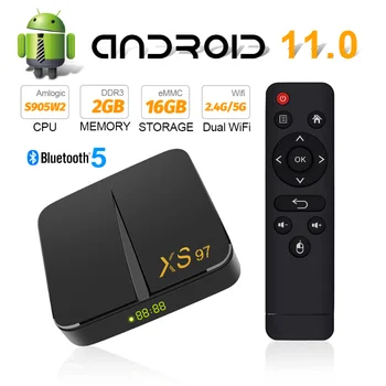 Novo S905W2 Android Caixa de 4K HD Bluetooth Caixa de TV 5GDual Banda de Wifi do Andróide 11 de TV 2+16GB Smart Set-top Box com o APLICATIVO Gratuito Canais