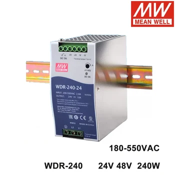 Original Significa Bem WDR-240 240W 180-550V AC DC 24V 48V Industrial Trilho DIN Fonte de Alimentação de Comutação WDR-240-24 WDR-240-48