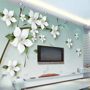 Papel de parede personalizado 3d sonhadora elegante floral PLANO de fundo, pintura de parede sala de estar, restaurante do hotel papel de parede pintura decorativa