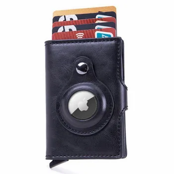 Para Airtag Carteira de Couro do Caso Apple AirTag GPS Tracker Homens do Ar tag Carteira com Dinheiro Clipe de RFID Bloqueio de Crédito-Cartão de IDENTIFICAÇÃO do Titular