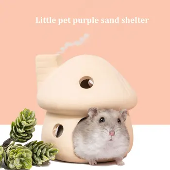 Pequeno Animal De Estimação Roxo Areia Cogumelo Hamster Dormir Da Casa Esconderijo De Verão De Refrigeração Ninho Gaiola Brinquedo Pequeno Animal De Estimação Acessórios