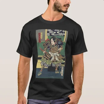 Ronin Cavaleiro Japonês Ukiyo-e Guerreiro Samurai T-Shirt 100% Algodão Manga Curta-O-Pescoço Harajuku Ocasionais de Mens T-shirt de Streetwear
