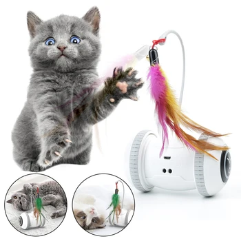 Sensor automático Brinquedo do Gato Gatinho Brinquedos para Animais de estimação Gato que Persegue Recarregável USB Smart Robótico Interativo Eletrônico Pena Teaser