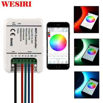 Smart wi-Fi Controlador LED de 5 Canais de Controle 4A 5CH CW/WW RGB RGBW RGBWW DIODO emissor de Luz do Temporizador de Música de Sincronia do Grupo Controlador