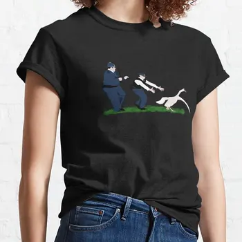Swan policiais T-Shirt mais o tamanho de t-shirts para mulheres de ajuste solto animal camisa de impressão para meninas
