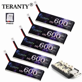 TERANTY 1S 3.8 V 600MAH 90C/180C HV Bateria de LiPo Com PH2.0 Conector com cabo De Mini Quadriláteros FPV DRONE Emax Peças