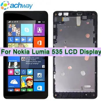 Testado Trabalho Para Nokia Lumia 535 Tela LCD Touch screen Digitalizador Assembly Com Moldura de Peças de Reposição 2S 5.0 N535 RM-1090 LCD