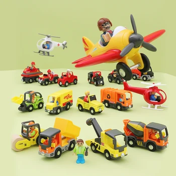 Variedade De Opcionais de Faixa Magnética Carros Multi-Propósito Veículos Compatíveis Marca de Madeira Cena Carro de Pista Brinquedos para Crianças Presentes