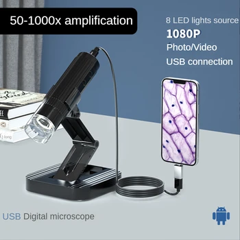 W02 1600X Digital de Alta Definição Microscópio Industrial Médica de Beleza para Crianças Lupa de Bolso USB Microscópio eletrônico de